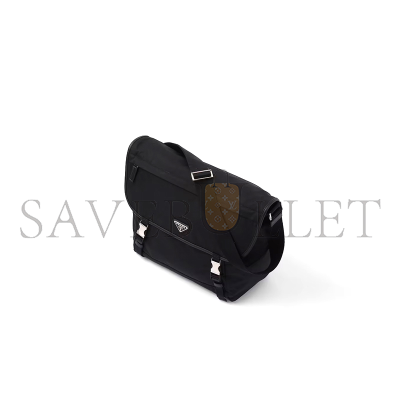 Pra*a re-nylon and saffiano leather shoulder bag 2vd052 (30*27.5*14.5cm)